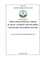 Phân tích danh mục thuốc sử dụng tại bệnh viện đa khoa thành phố thái bình năm 2014