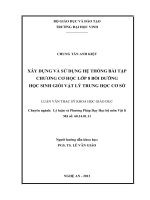 Xây dựng và sử dụng hệ thống bài tập chương Cơ học lớp 8 bồi dưỡng học sinh giỏi Vật lý trung học cơ sở