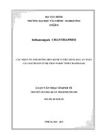 CÁC NHÂN tố ẢNH HƯỞNG đến HÀNH VI TIÊU DÙNG RAU AN TOÀN của NGƯỜI dân ở THỊ TRẤN PAKSE TỈNH CHAMPASAK 