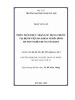 Phân tích thực trạng sử dụng thuốc tại Bệnh viện đa khoa Nghĩa Bình huyện Nghĩa Hưng năm 2014