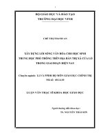 Xây dựng lối sống văn hóa cho học sinh trung học phổ thông trên địa bàn thị xã Cửa Lò trong giai đoạn hiện nay