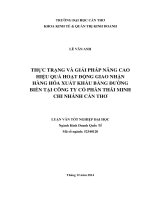 thực trạng và giải pháp nâng cao hiệu quả hoạt động giao nhận hàng hóa xuất khẩu bằng đường biển tại công ty cổ phần thái minh chi nhánh cần thơ