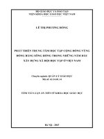 Tóm tắt luận án tiến sĩ phát triển trung tâm học tập cộng đồng vùng đồng bằng sông hồng trong những năm đầu xây dựng xã hội học tập ở việt nam 