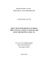 phân tích tình hình xuất khẩu thủy sản của công ty hải sản 404 sang thị trƣờng châu âu