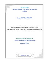 Luận văn thạc sĩ  giải pháp chiến lược phát triển du lịch champasak, nước cộng hòa dân chủ nhân dân lào 
