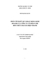 phân tích kết quả hoạt động kinh doanh của công ty cổ phần chế biến thủy hải sản hiệp thanh