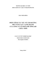 phân tích các yếu tố ảnh hưởng đến năng lực cạnh tranh của công ty cổ phần bê tông 620 châu thới
