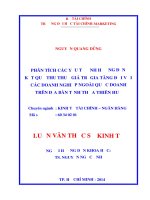 PHÂN TÍCH các yếu tố ẢNH HƯỞNG đến kết QUẢ THU THUẾ GIÁ TRỊ GIA TĂNG đối VỚICÁC DOANH NGHIỆP NGOÀI QUỐC DOANH TRÊN địa bàn TỈNH THỪA THIÊN HUẾ 