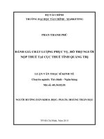 ĐÁNH GIÁ CHẤT LƯỢNG PHỤC vụ, hỗ TRỢ NGƯỜI nộp THUẾ tại cục THUẾ TỈNH QUẢNG TRỊ 