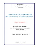 LUẬN văn THẠC sĩ PHÂN TÍCH các yếu tố ẢNH HƯỞNG đến HIỆU QUẢ HOẠT ĐỘNG NGÂN HÀNG SACOMBANK 