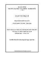 Luận văn thạc sĩ  phân tích các nhân tố ảnh hưởng đến thu hút vốn đầu tư phát triển du lịch tỉnh bà rịa   vũng tàu 