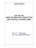 CHUYÊN đề hóa học “một số phương pháp giải nhanh bài tập hóa học  