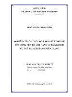 NGHIÊN CỨU CÁC YẾU TỐ ẢNH HƯỞNG ĐẾN SỰ HÀI LÒNG CỦA KHÁCH HÀNG SỬ DỤNG DỊCH VỤ THẺ TẠI AGRIBANK KIÊN GIANG