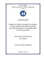 Luận văn thạc sĩ nghiên cứu những tác động của âm nhạc và điện ảnh hàn quốc đến quyết định mua hàng hàn quốc của người tiêu dùng việt nam tại TPHCM 