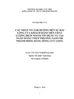 các nhân tố ảnh hưởng đến sự hài lòng của khách hàng đến chất lượng dịch ngoài tín dụng vụ tại ngân hàng tmcp phương nam chi nhánh đồng bằng sông cửu long