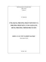 Khoá luận tốt nghiệp ứng dụng phương pháp newton và phương pháp dây cung giải gần đúng phương trình phi tuyến