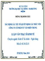 Luận văn thạc sĩ  xác định các yếu tố quyết định cấu trúc vốn công ty cổ phần tư vấn miền trung 