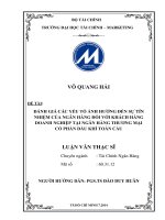 Luận văn thạc sĩ  đánh giá các yếu tố ảnh hưởng đến sự tín nhiệm của ngân hàng đến với khách hàng doanh nghiệp tại ngân hàng thương mại cổ phần dầu khí toàn cầu 