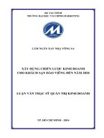 XÂY DỰNG CHIẾN lược KINH DOANH CHO KHÁCH sạn đào VIÊNG đến năm 2020 