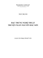 Đặc trưng nghệ thuật truyện ngắn Nguyễn Bắc Sơn