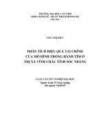 phân tích hiệu quả tài chính của mô hình trồng hành tím ở thị xã vĩnh châu tỉnh sóc trăng