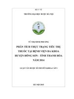 Phân tích thực trạng tiêu thụ thuốc tại bệnh viện đa khoa huyện đông sơn   tỉnh thanh hóa năm 2014