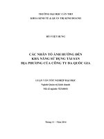 các nhân tố ảnh hưởng đến khả năng sử dụng tài sản địa phương của công ty đa quốc gia