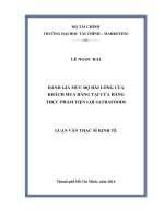 ĐÁNH GIÁ mức độhài LÒNG CỦAKHÁCH MUA HÀNG tại cửa HÀNG  PHẨM TIỆN lợi SATRAFOODS 