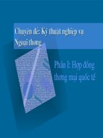 Kỹ thuật nghiệp vụ ngoại thương  phần i hợp đồng thương mại quốc tế