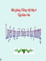 Bài giảng tiếng việt 4 tuần 20 bài luyện tập giới thiệu địa phương 