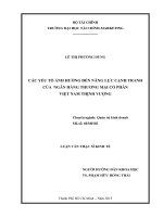 Luận văn thạc sĩ các yếu tố ảnh hưởng đến năng lực cạnh tranh của ngân hàng thương mại cổ phần việt nam thịnh vượng 