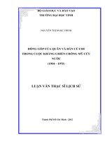 Đóng góp của quân và dân Củ Chi trong cuộc kháng chiến chống Mỹ cứu nước (1954  1975)