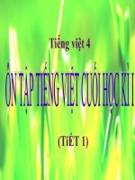 Bài giảng tiếng việt 4 tuần 18 bài ôn tập học kì 1 
