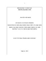 Xây dựng và sử dụng Website nhằm tích cực hóa hoạt động nhận thức của học sinh trong dạy học chương Dòng điện trong các môi trường vật lý 11 trung học phổ thông