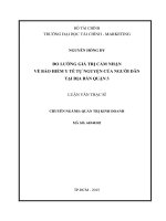 LUẬN văn THẠC sĩ ĐO LƯỜNG GIÁ TRỊ CẢM NHẬN VỀ BẢO HIỂM Y TẾ TỰ NGUYỆN CỦA NGƯỜI DÂN TẠI ĐỊA BÀN QUẬN 3