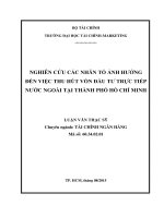 NGHIÊN cứu các NHÂN tố ẢNH HƯỞNG đến VIỆC THU hút vốn đầu tư TRỰC TIẾP nước NGOÀI tại THÀNH PHỐ hồ CHÍ MINH 