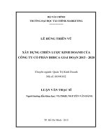 Luận văn thạc sĩ xây dựng chiến lược kinh doanh của công ty cổ phần bibica giai đoạn 2015 2020 