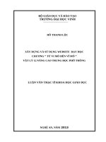 Xây dựng và sử dụng website dạy học chương từ vi mô đễn vĩ mô vật lý 12 nâng cao trung học phổ thông
