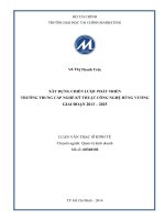 XÂY DỰNG CHIẾN lược PHÁT TRIỂN TRƯỜNG TRUNG cấp NGHỀ kỹ THUẬT CÔNG NGHỆ HÙNG VƯƠNG GIAI đoạn 2013–2025 