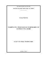 Nghiên cứu, tính toán sự cố bình điều áp lò phản ứng AP1000