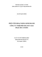 phân tích hoạt động kinh doanh công ty tnhh phương duy giai đoạn 2011 6t 2014