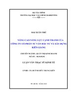 NÂNG CAO NĂNG lực CẠNH TRANH của CÔNG TY cổ PHẦN tư vấn đầu tư và xây DỰNG KIÊN GIANG 