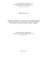 Tính ổn định của một số mô hình dịch tễ trong môi trường ngẫu nhiên