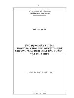 Ứng dụng máy vi tính trong dạy học giải quyết vấn đề chương các định luật bảo toàn  vật lý 10 THPT