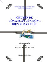 CHUYÊN đề CÔNG SUẤT của DÒNG điện XOAY CHIỀU 