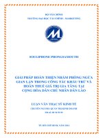 GIẢI PHÁP HOÀN THIỆN NHẰM PHÒNG NGỪA GIAN lận TRONG CÔNG tác KHẤU TRỪ và HOÀN THUẾ GIÁ TRỊ GIA TĂNG tại CỘNG hòa dân CHỦ NHÂN dân lào 