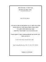 Xây dựng một số mô hình vật lý trên máy tính nhằm tích cực hóa hoạt động nhận thức của học sinh trong dạy học chương Chất khí Vật lý 10 nâng cao