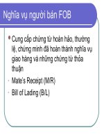 Kỹ thuật nghiệp vụ ngoại thương  nghĩa vụ người bán FOB