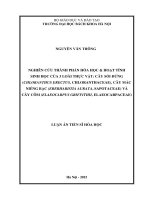 Luận án nghiên cứu thành phần hóa học  khảo sát hoạt tính sinh học của 3 loài thực vật cây sói đứng (chloranthus erectus, chloranthaceae), cây mắc niễng bạc (eberhardtia aurata, sapotaceae) và cây côm