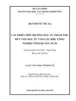 CẢI THIỆN môi TRƯỜNG đầu tư NHẰM THU hút vốn đầu tư vào các KHU CÔNG NGHIỆP TỈNH QUẢNG NGÃI 
